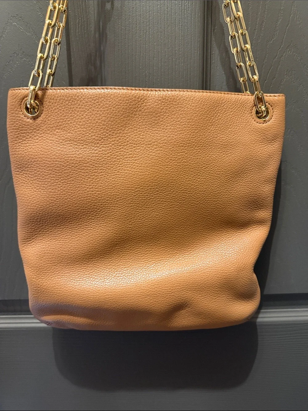 Tory Burch Tan Pebbled Leather Chain Shoulder Bag